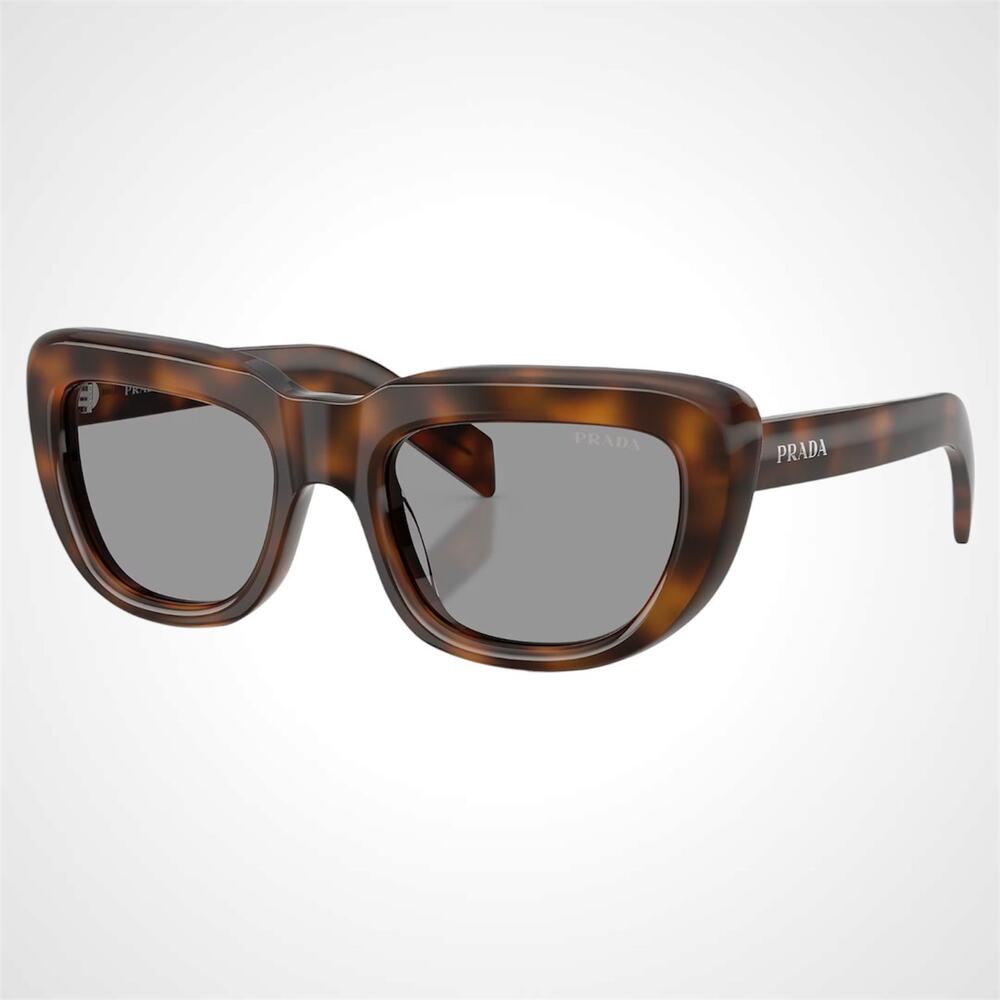 New PRADA Sunglasses Brown Juniper Tortoise Grey Lens Women's
